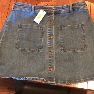 Sugar lips front button denim skirt